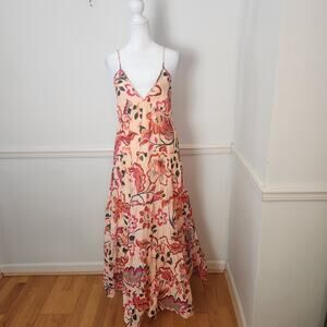 1 State Dress Size Small Womens Maxi Babydoll Tiered Floral Boho Beach Vacation